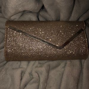 Gold glitter clutch